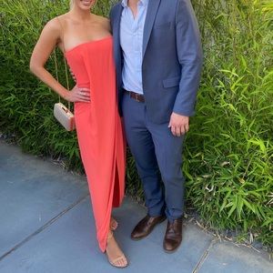 BCBG strapless coral dress